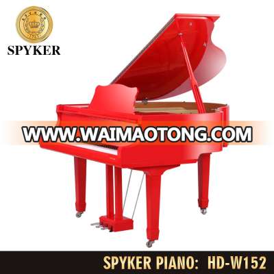 Glamorous Cherry HD-152W Grand Digital Piano Red Polish for Hotel Bar Bookshop