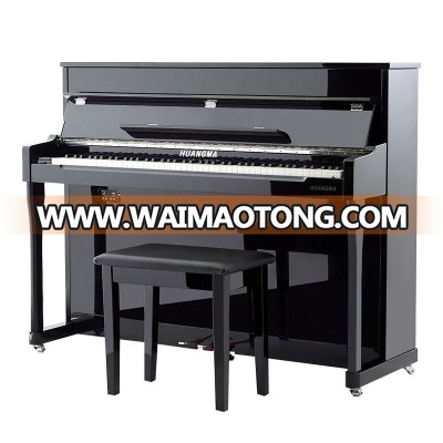 88 Weighted Key Upright Digital Piano Home Vertical Piano Black Polished HUANGMA HD-L118