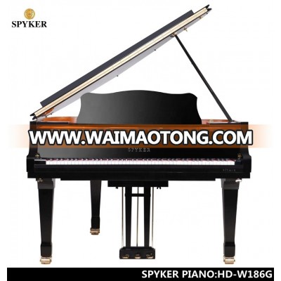 SPYKER High Quality black Polish Acoustic grand piano HD-W186G